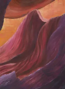 A painting of Slot Canyon VIII in the desert.